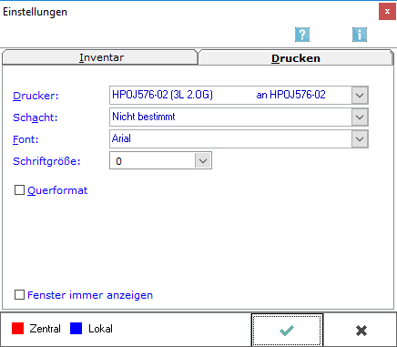 Finanzbuchhaltung AfA Liste Einstellungen Drucken.png