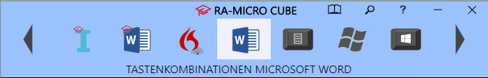 Cube Leiste Tastenkombinationen Microsoft Word.png