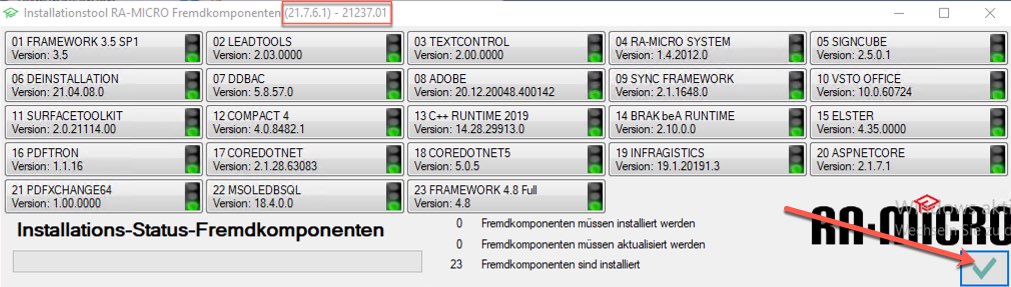 RA-MICRO Software AG Knowledge Base - 09/2021 - RA-MICRO Start bleibt bei  45% stehen.